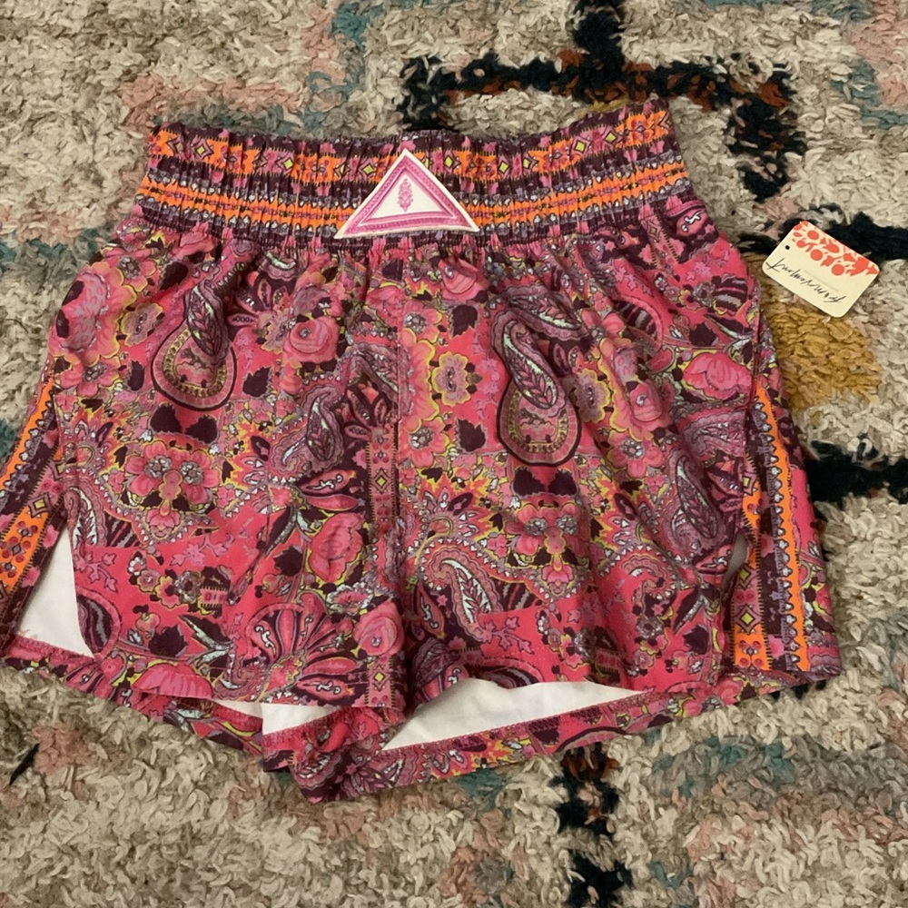 Pink Paisley Patterned Shorts